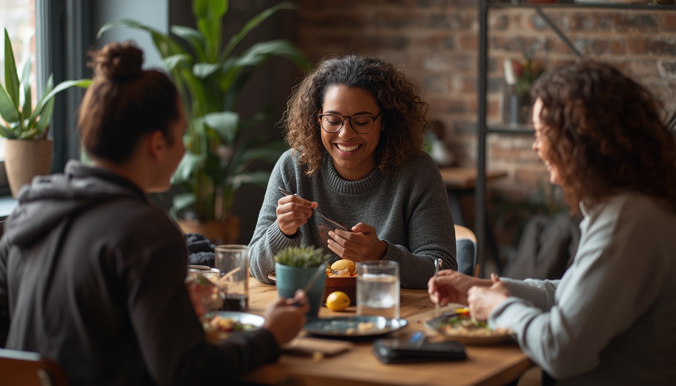 Vibrantwipe community members sharing mindful eating experiences together